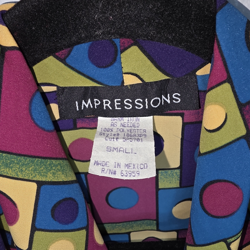 Colorful Geometric Pattern Blazer - Picture 4 of 4